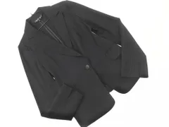 INDIVI インディヴィ ストライプ テーラード ジャケット size38/黒 ■■ レディース