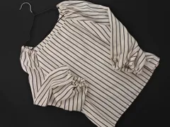 NATURAL BEAUTY BASIC ナチュラルビューティーベーシック ストライプ ボリュームスリーブ シャツ sizeS/オフホワイト ■◇ レディース