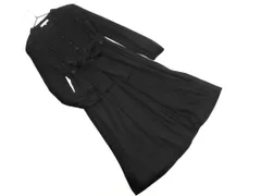 NATURAL BEAUTY BASIC ナチュラルビューティーベーシック タック ウエストリボン ワンピース sizeS/黒 ■◇ レディース