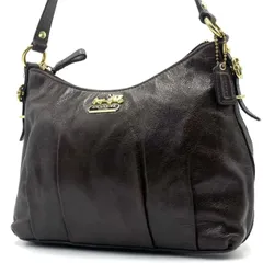 美品● COACH コーチ マディソン ショルダーバッグ ワンショルダー ロゴ金具 ブラウン レザー