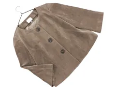 自由区 ベロア ノーカラー ジャケット size40/グレージュ ◇■ レディース