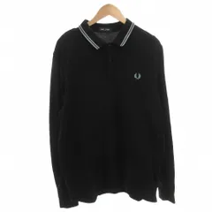 フレッドペリー FRED PERRY ポロシャツ カットソー 長袖 ロゴ刺繍 XL 黒 ブラック M3636 /FF