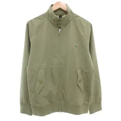 ラコステ LACOSTE 美品 2.5レイヤースイングトップジャケット L ロゴ ナイロン カーキ BH063EL /AE
