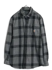 【お得なクーポン配布中!】 US企画 カーハート チェック 長袖 ヘビー フランネル シャツ メンズ M 古着 ワーク ネルシャツ ヘビーウェイトコットン 廃盤 マルチカラー