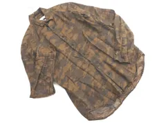 B:MING BEAMS ビームス リネン100% 迷彩 ラウンドヘム シャツ sizeS/カーキ ■◇ メンズのサムネイル