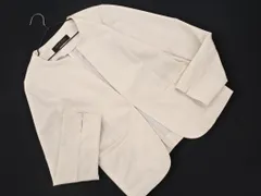 UNITED ARROWS ユナイテッドアローズ ストライプ ノーカラー ジャケット 白ｘベージュ ■◇ レディース