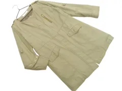 NATURAL BEAUTY BASIC ナチュラルビューティーベーシック ジップアップ ２WAY ノーカラー コート sizeS/カーキ ◇■ レディース