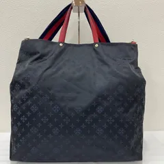 9630　russet　ラシット　ハンドバッグ　 2way　ショルダーバッグ　モノグラム　 総柄　ブラックネイビー×レッド系　 黒　紺　赤　ビッグショッパー　 SHOPPER　ナイロン　レザー　 レディース