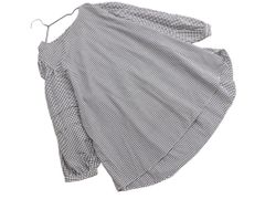 any FAM エニィファム ギンガムチェック ボリュームスリーブ ブラウス シャツ sizeF/白ｘ黒 ■◇ レディース