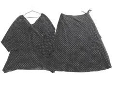 COMME CA DU MODE コム サ デ モード シフォン 総柄 ブラウス シャツ スカート セットアップ size9/黒 ■◇ レディース