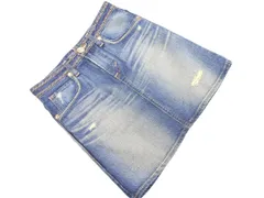 EDWIN エドウィン USED加工 ダメージ加工 デニムスカート sizeS/紺 ■◇ レディース