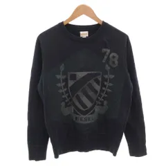 ディーゼル DIESEL スウェット トレーナー S 紺 ネイビー 長袖 プリント クルーネック /FF