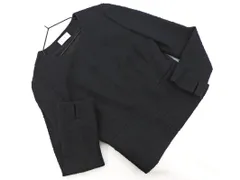 PLST プラステ ツイード ノーカラー ジャケット sizeM/紺 ■◇ レディース