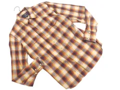 R.NEWBOLD アールニューボールド チェック スナップボタン シャツ sizeM/黄ｘボルドー ■◇ メンズ