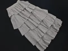 Ray BEAMS レイビームス ギンガムチェック ティアード スカート 白ｘ黒 ■◇ レディース