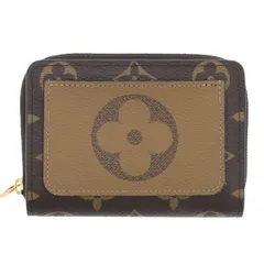 LOUIS VUITTON ルイ・ヴィトン ポルトフォイユ ルー モノグラム リバース 二つ折り財布 M81461 レディース PVCコーティングキャンバス レザー ブラウン 中古