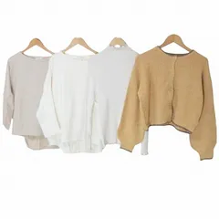 スタディオクリップ Studio Clip レイカズン フォルクシー 秋冬衣類 4点セット まとめ トップス ニット カーディガン カットソー 長袖 白 黄 ベージュ フリーサイズ X