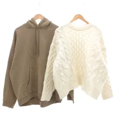 ザラ ZARA パーカー セーター 2点セット まとめ ケーブルニット スウェット 長袖 M ホワイト ブラウン /UO MMT