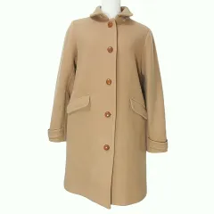 シップス SHIPS hamilton lambswool コート メルトン ウール ミドル丈 36 S相当 ベージュ IBO58 X