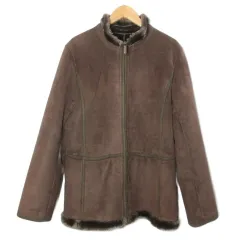 ソニア ソニアリキエル SONIA SONIA RYKIEL ジャケット フェイクスエード フェイクムートン 裏ボア ジップアップ スタンドカラー 38 M相当 茶 ブラウン ■YHS6 /Xのサムネイル