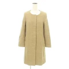 スピック＆スパン ノーブル Spick&Span Noble 美品 ノーカラー コート アウター 日本製 38 約Mサイズ ベージュ ■YHS3