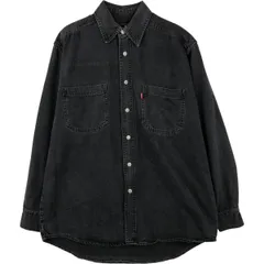 古着 90~00年代 リーバイス Levi's RED TAB 長袖 ブラックデニムシャツ メンズS相当 ヴィンテージ/eaa615274