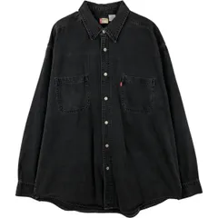 古着 90~00年代 リーバイス Levi's RED TAB 長袖 ブラックデニムシャツ メンズXL相当 ヴィンテージ/eaa615276
