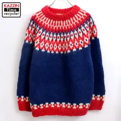 80s vintage ノルディック柄 ハンドニット ニットセーター メンズ Lサイズ相当