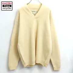 90s vintage Eddie Bauer Vネック ウール ニットセーター メンズ 表記Lサイズ