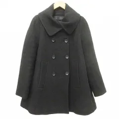 ザラ ベーシック ZARA BASIC ラムウール コート ダブル ジャケット US5 黒 ブラック ■GY61のサムネイル