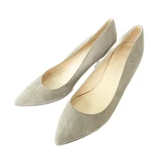 ファビオルスコーニ FABIO RUSCONI スエード ヒール パンプス イタリア製 34.5 約21.5㎝ モカベージュ ■YHS3