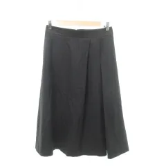 23区 オンワード樫山 美品 ウール フレア スカート ひざ丈 日本製 40 Lサイズ ダークグレー ■YHS10