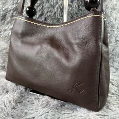 いっちやん様専用 キタムラ 本革 シボ革 レザー ハンドバッグ ブラウン