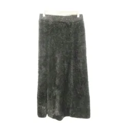 ミラオーウェン Mila Owen ラメシャギー タイトスカート ロング 無地 厚手 1 Sサイズ グレー ■GY61