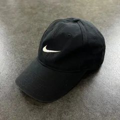 90s 00s NIKE GOLF ナイキゴルフ スウッシュ ロゴ キャップ 刺繍 ブラック フェード メンズ ONE SIZE