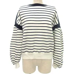 センスオブプレイス バイ アーバンリサーチ Sense of Place by Urban Research トレーナー トップス ボーダー 裏起毛 ワンサイズ 白 ホワイト 黒 ブラック ■GY99 A0115