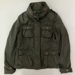 ◆ ALPHA アルファ ブルゾン INDUSTRIES アウター ジャケット ジャンパー レディース Mサイズ カーキ ジップアップ フード付き 古着