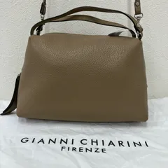 9668　GIANNI CHIARINI　ジャンニキアリーニ　 ジャンニキャリーニ　ハンドバッグ　 2way　ショルダーバッグ　アリファ　M　 ベージュブラウン系　レザー　保存袋付き　 レディース