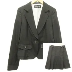 ミッシェルクラン MICHEL KLEIN スカート スーツ セットアップ シングル ジャケット ビジネス 38 Mサイズ 黒 ブラック