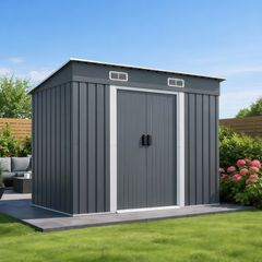 赤字価格！屋外収納庫 3ドア 防水 防さび ガーデニング収納 GRAY 