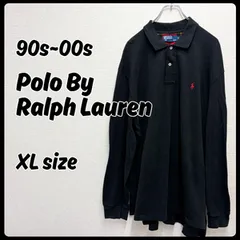 90s POLO BY RALPH LAUREN トップス ポロシャツ ブラック メンズ 古着 XLサイズ ポロバイラルフローレン