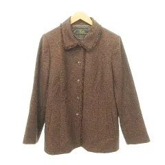 レリアン Leilian 美品 カシミヤ ジャケット アウター 日本製 13+ 約XXL 大きいサイズ 茶 ブラウン ORG