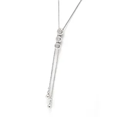 K18WG　ネックレス　ダイヤモンド 0.30ct　～51 cm 【中古】 商品番号 20251202-2