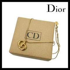 M【Dior】CDロゴ ネックレス ゴールド/金カラー ヴィンテージ ペンダント Christian Dior/クリスチャンディオール (64761OY2a)