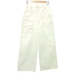 ユナイテッドアローズ UNITED ARROWS ブッシュ ワイド パンツ ハイウエスト 36 S相当 白 ホワイト ■YHS8 A1016