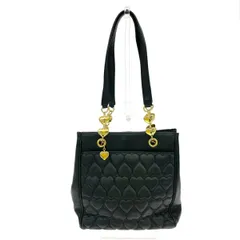 MOSCHINO モスキーノ チェーントートバッグ  キルティング ラムスキン ハートロゴ   ブラック レディース / 240001189087のサムネイル