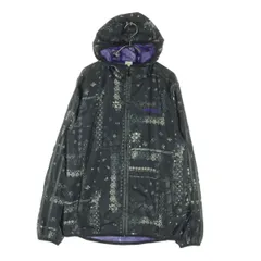 美品 adidas NEO アディダスネオ ワンポイントロゴ ペイズリー柄 長袖 薄手 フーディジャケット L ブラック メンズ 古着