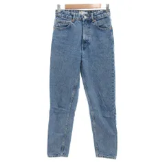 ザラ ZARA 美品 マムフィットデニムパンツ ジーンズ ダメージ加工 34 ブルー系 /UO MMT