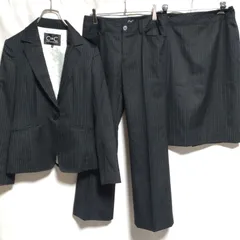 COUP DE CHANCE クードシャンス スーツ 3点セット 黒 ストライプ