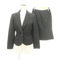 SAVIEM 美品 スカート スーツ セットアップ 9号 黒 ブラック